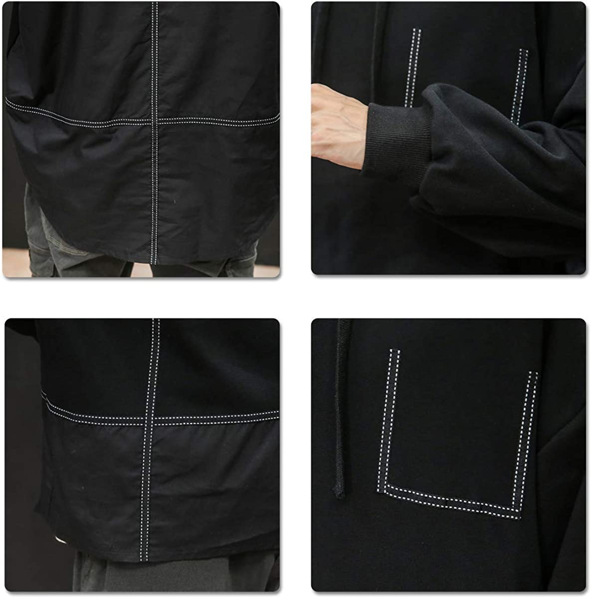 メンズ パーカー 長袖 綿 フード付き ゆったり シンプル 大きいサイズ お洒落 カジュアル 紐調整 黒